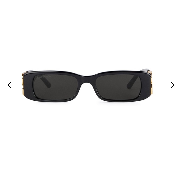 BALENCIAGA DYNASTY RECTANGLE SUNGLASSES IN BLACK - Picture 4 of 4